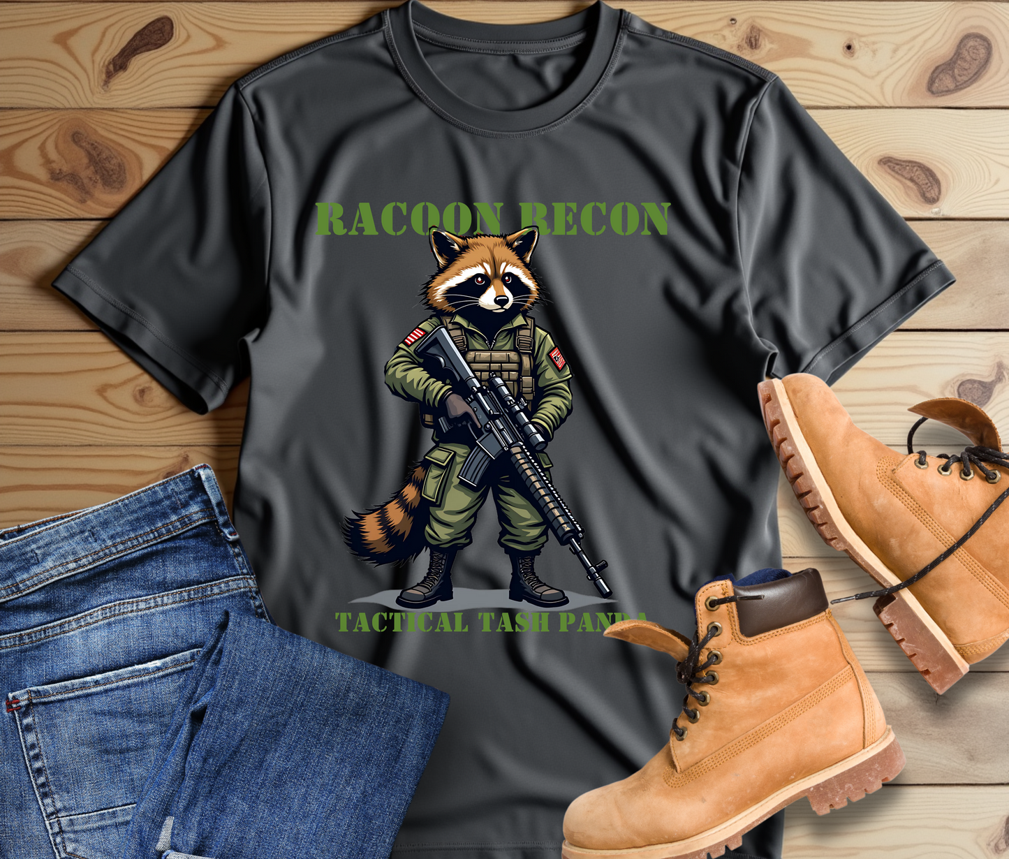 Tactical Raccoon Tee - Unisex Short Sleeve Shirt for Adventurers