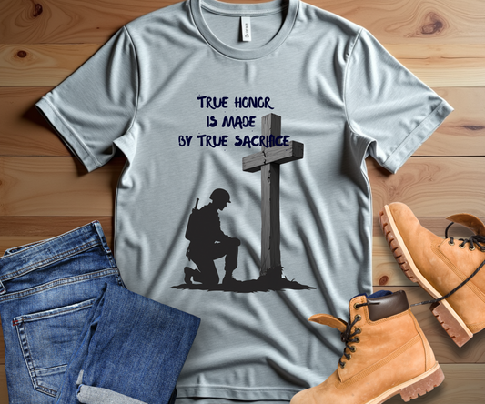 Honoring Sacrifice Tee, Vintage Style Shirt, Memorial Day Apparel, Unisex Tribute T-Shirt, Gift for Veterans, Remembrance Wear