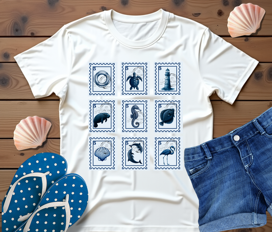 Coastal Adventure Tee, Beach Shirt, Travel T-Shirt, Nautical Gift, Summer Apparel, Vacation Outfit