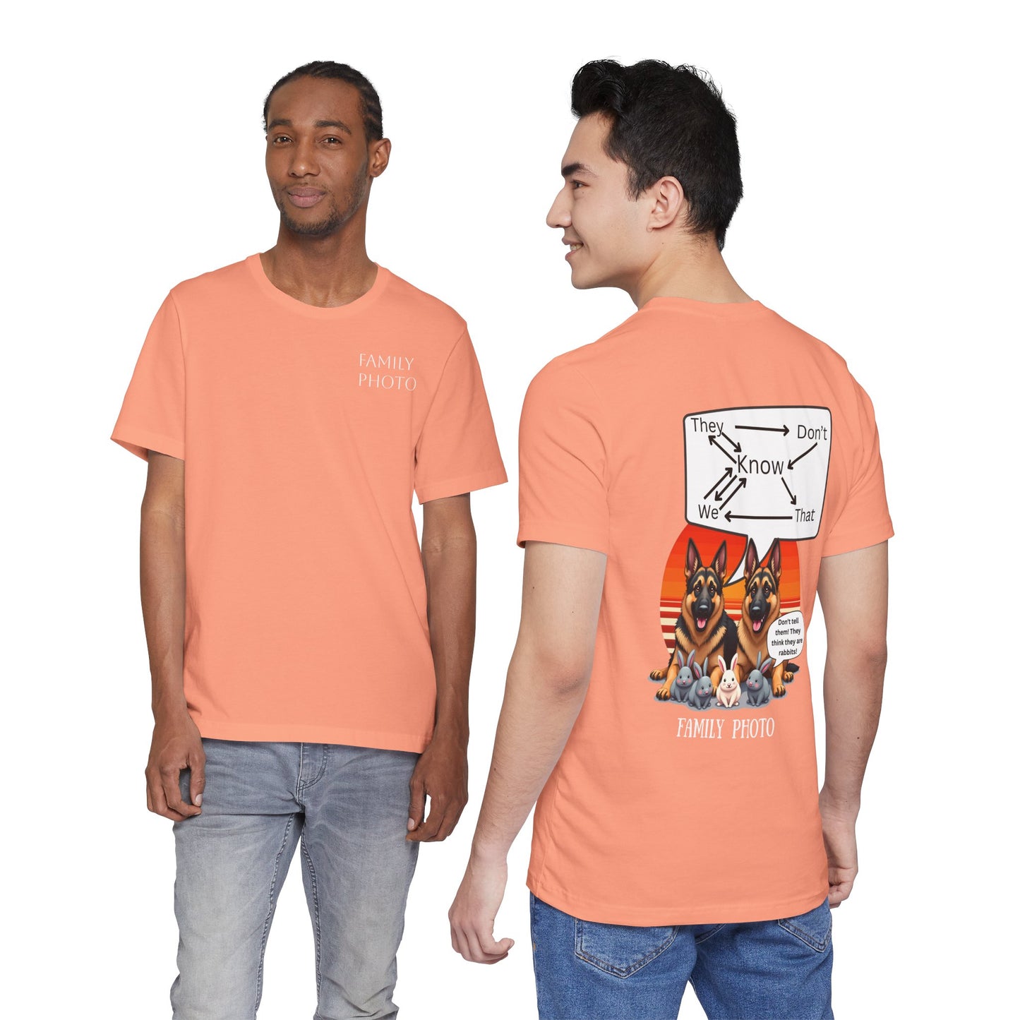 Funny Family Photo Dog Tee | Unisex Jersey Short Sleeve Shirt