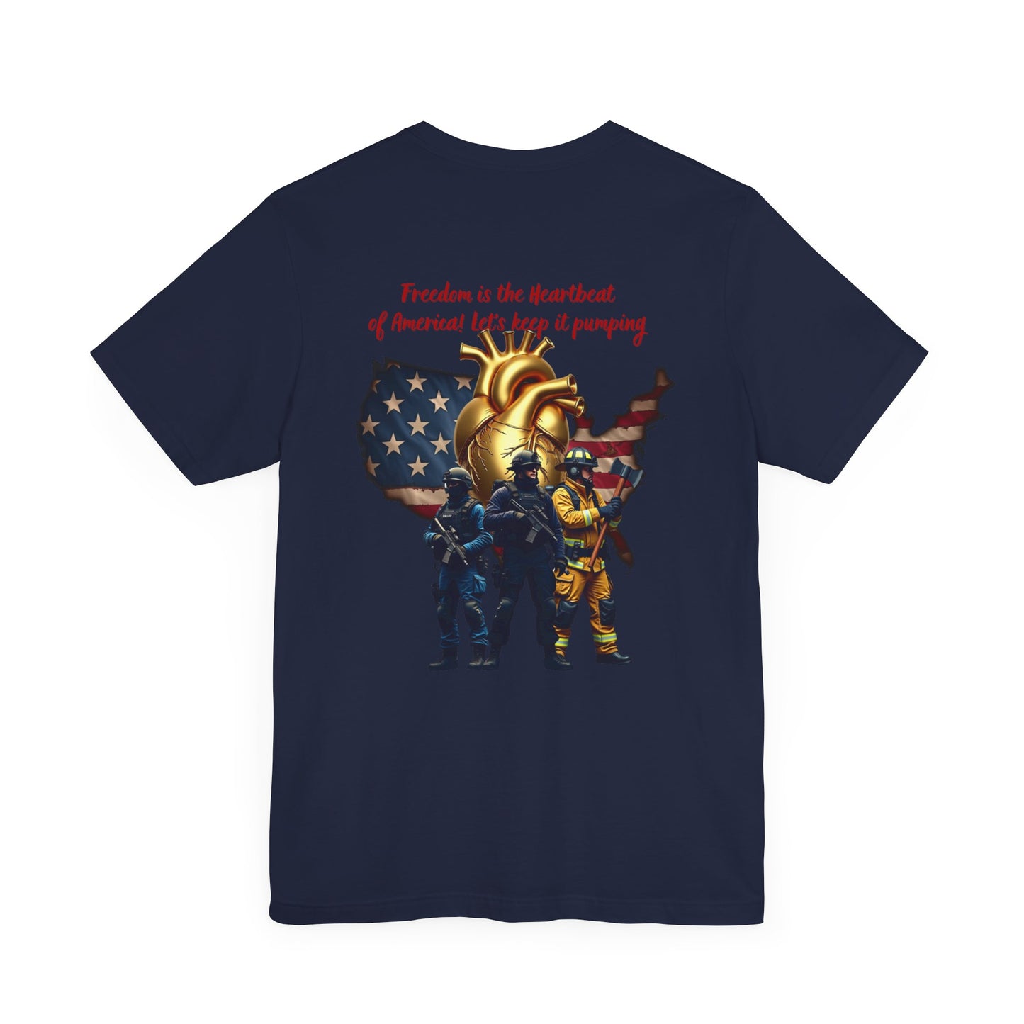 Freedom Inspired Unisex Tee - Heroic Theme with American Flag