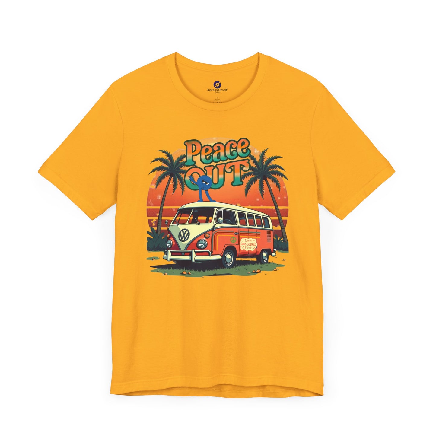 Retro Peace Out Graphic Tee | Unisex Jersey Short Sleeve T-Shirt