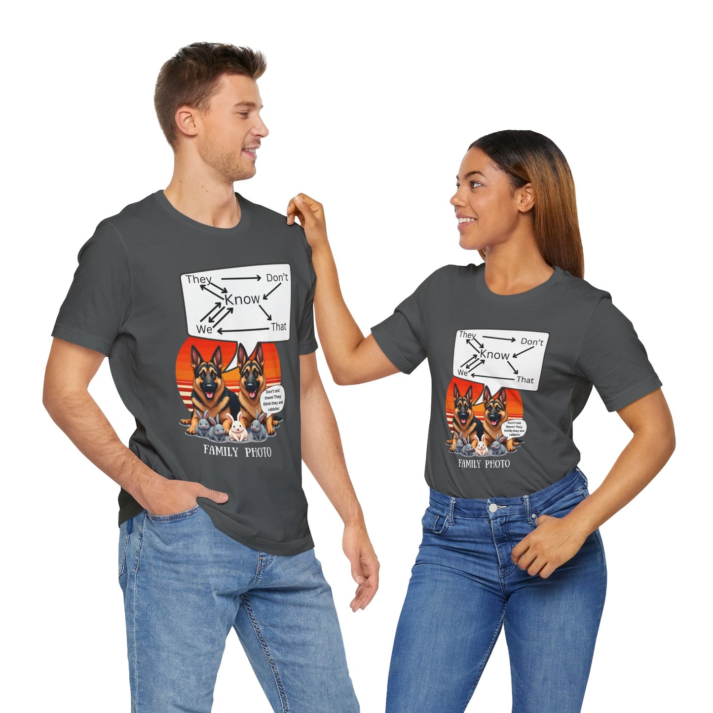 Funny Family Photo Dog Tee | Unisex Jersey Short Sleeve Shirt