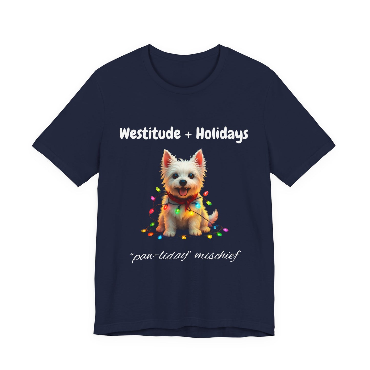 Festive Dog-Themed T-Shirt, Unisex Short Sleeve Tee for Pet Lovers, Perfect for Holiday Parties, Gift for Dog Owners, Christmas Apparel