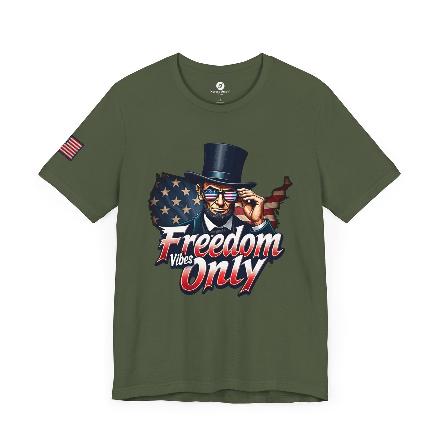 Freedom Vibes Only Unisex Short Sleeve Tee - Patriotic Graphic T-Shirt