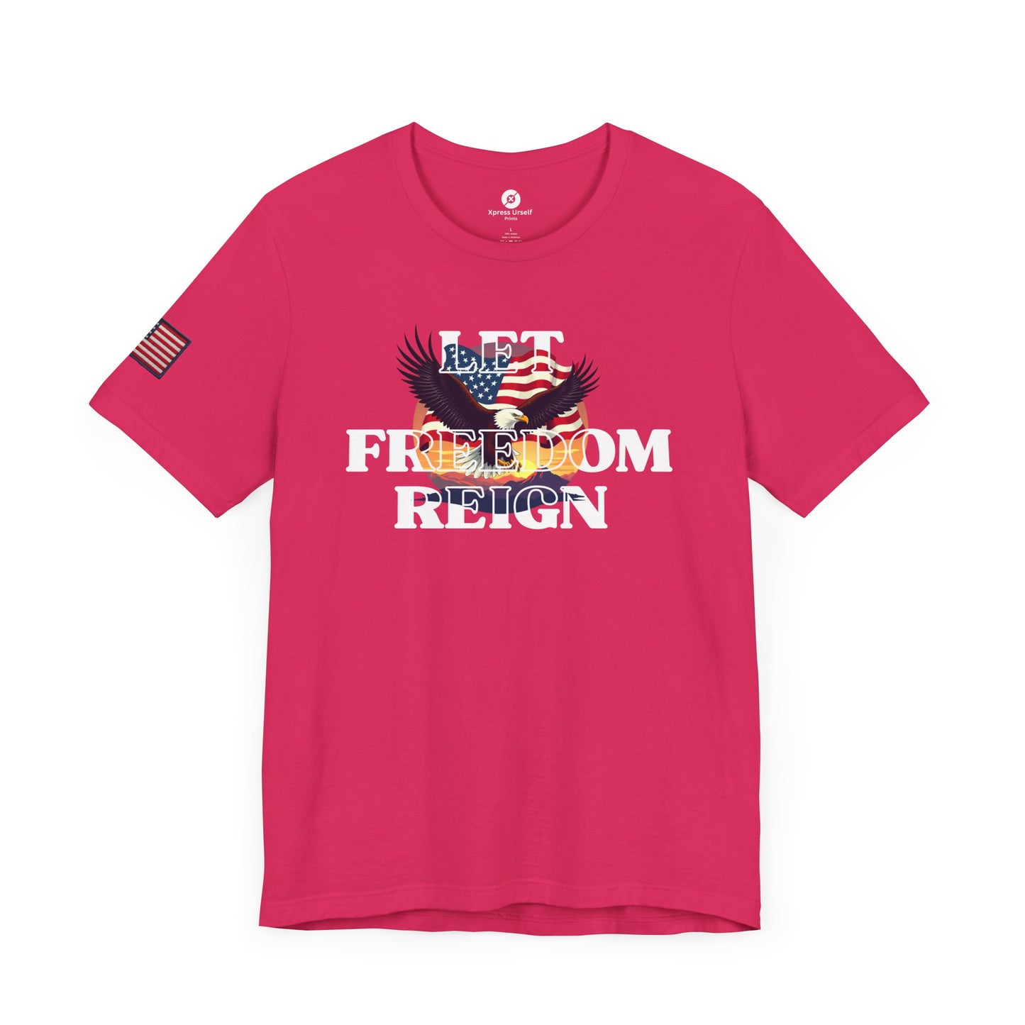 Freedom Reign Unisex Short Sleeve Tee - Patriotic Eagle Design