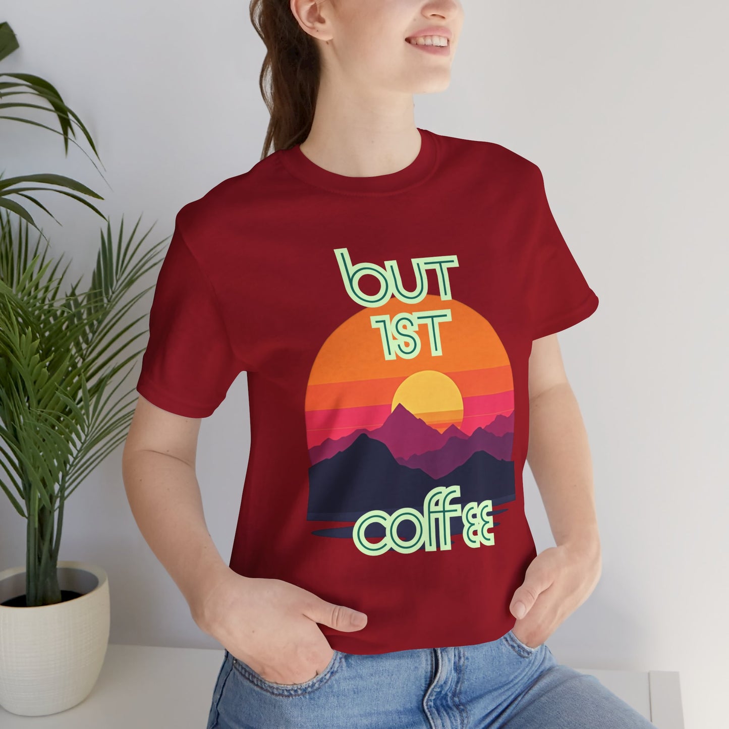 But First Coffee Unisex Jersey Tee - Fun Graphic Tee for Coffee Lovers