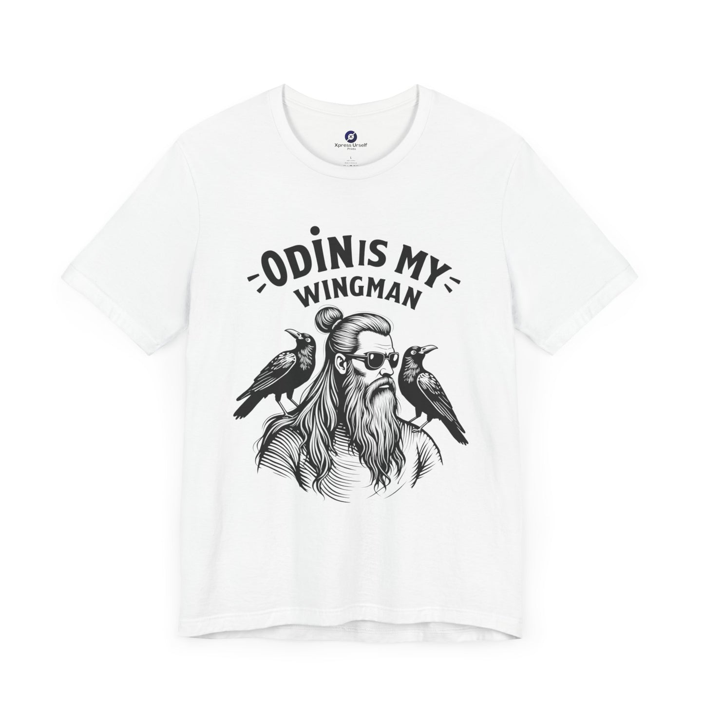 Odin's My Wingman Graphic Tee - Unisex Jersey Short Sleeve Shirt for Mythology Lovers