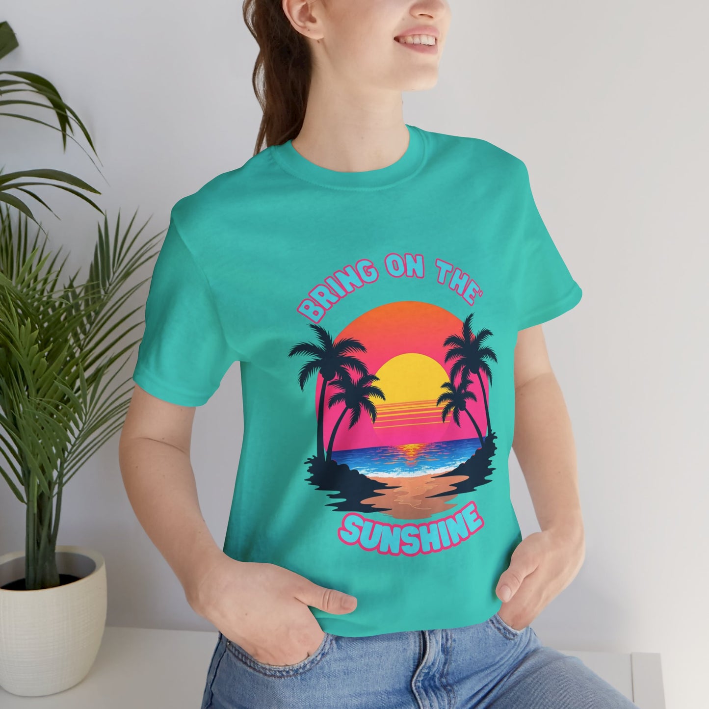 Unisex Jersey Tee - 'Bring on the Sunshine' Tropical Vibe