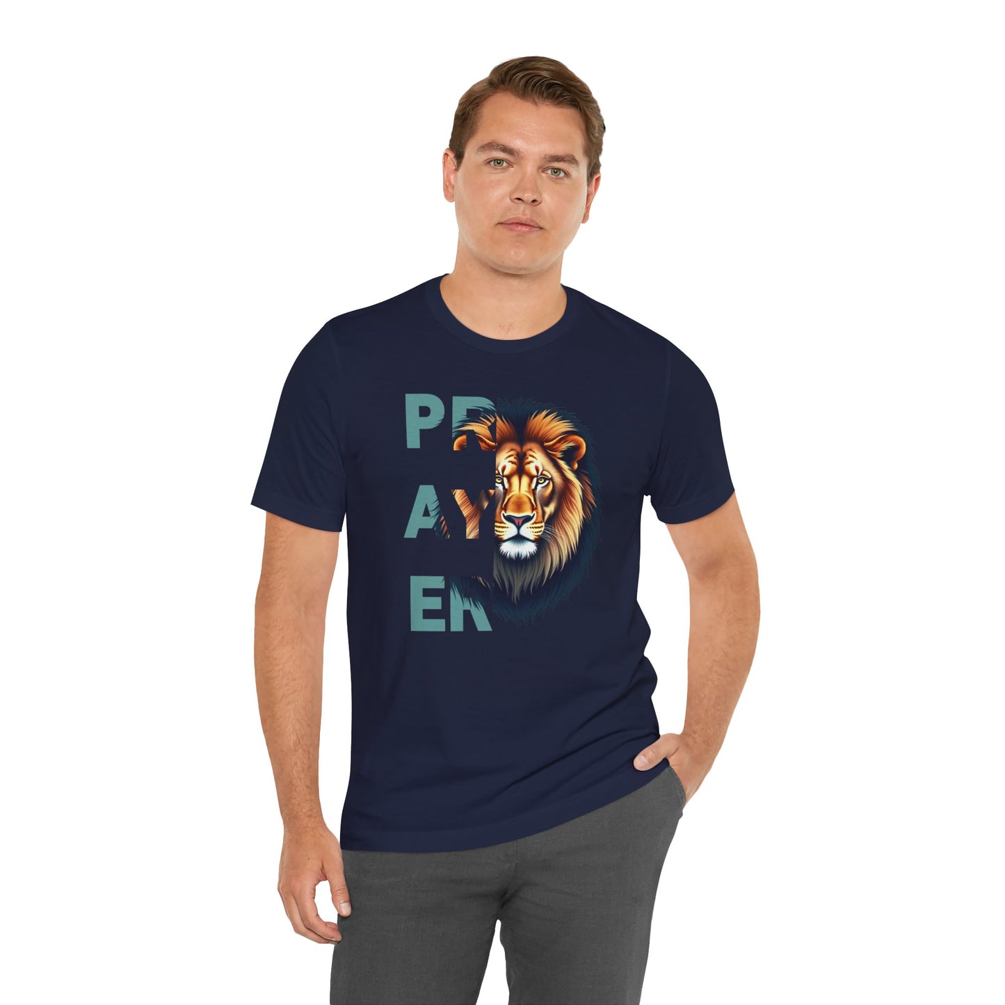 Prayer Lion Unisex Jersey Tee - Faith & Strength Shirt