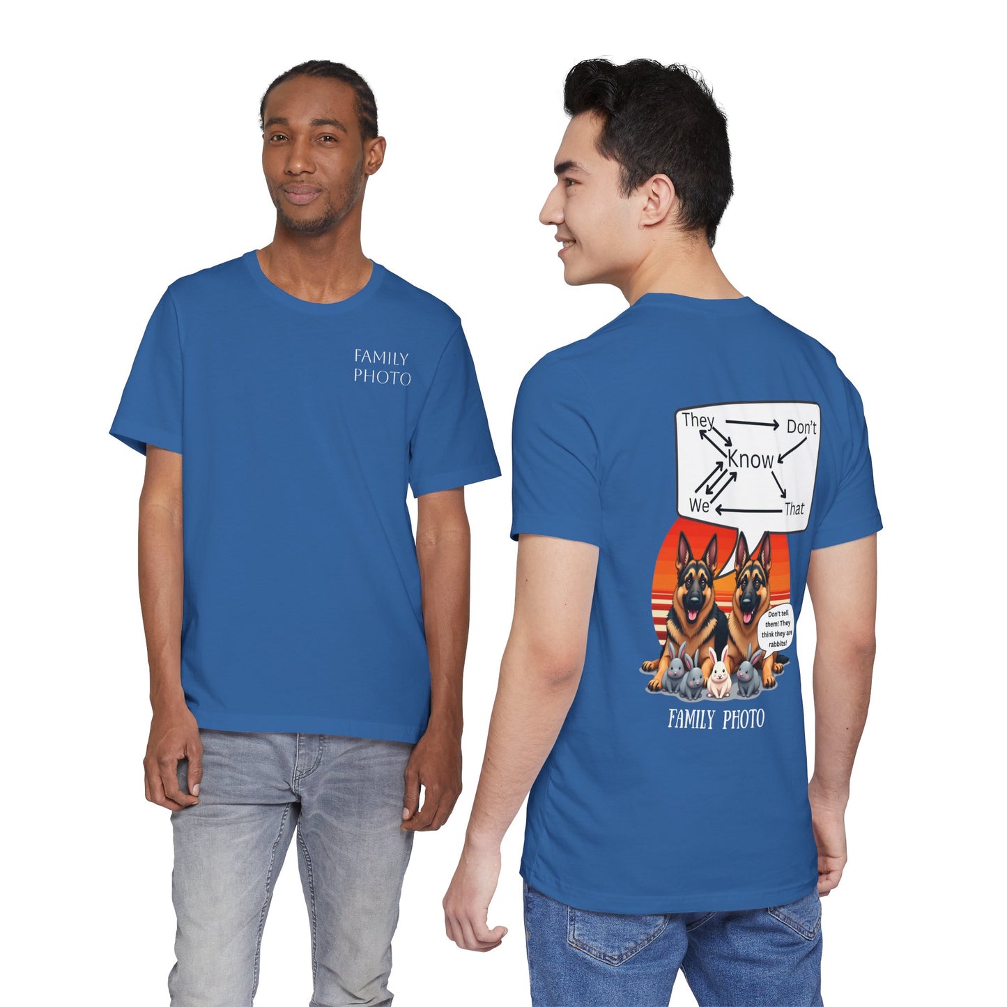 Funny Family Photo Dog Tee | Unisex Jersey Short Sleeve Shirt