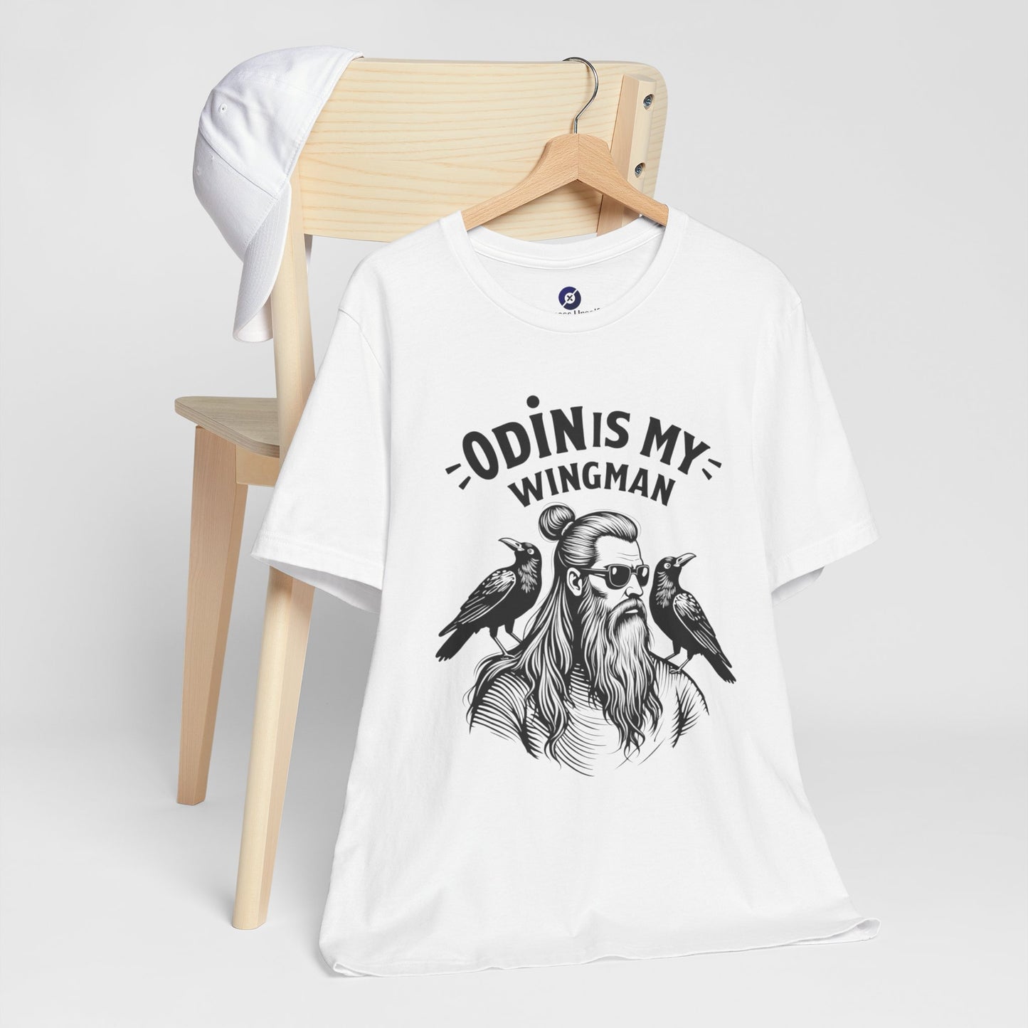 Odin's My Wingman Graphic Tee - Unisex Jersey Short Sleeve Shirt for Mythology Lovers