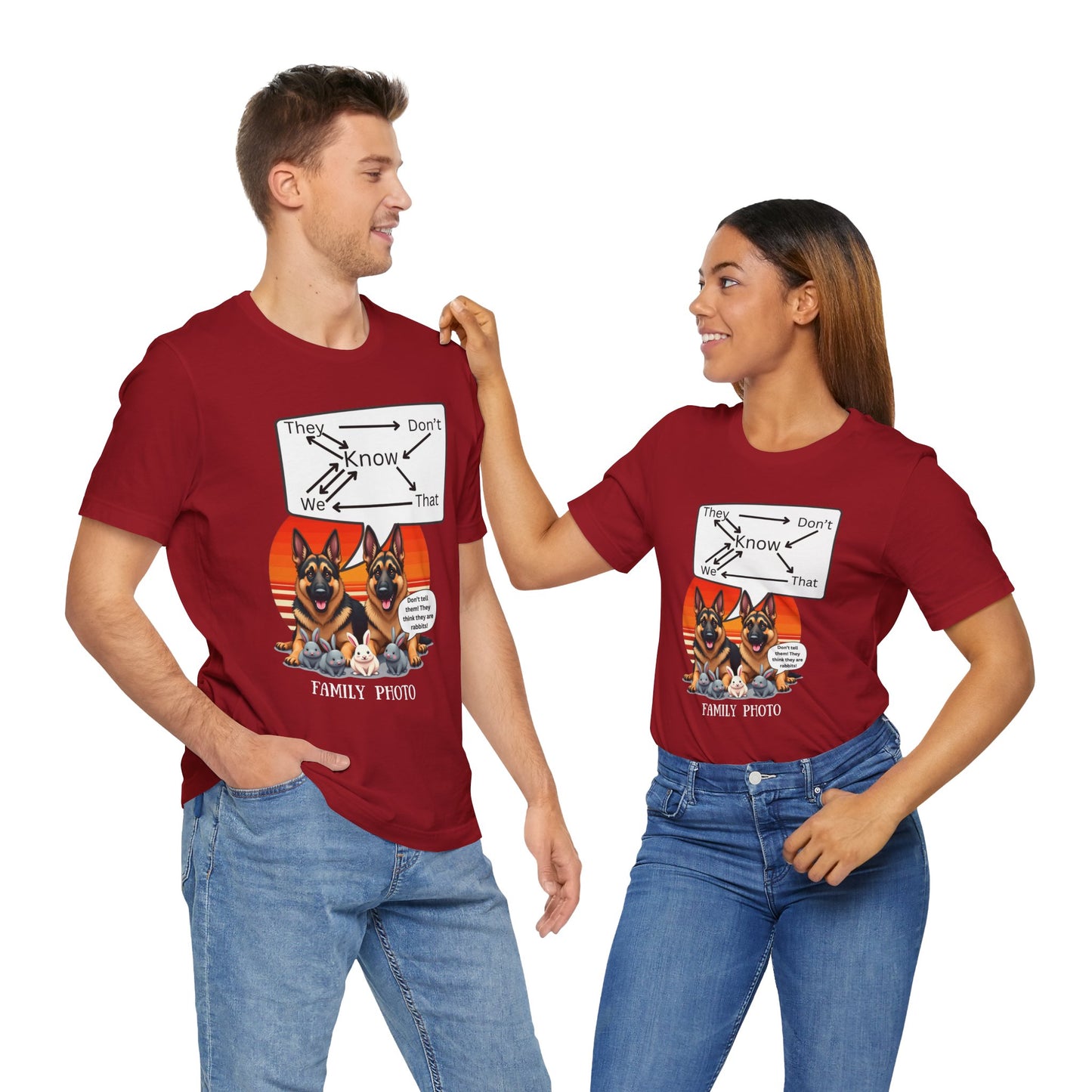 Funny Family Photo Dog Tee | Unisex Jersey Short Sleeve Shirt