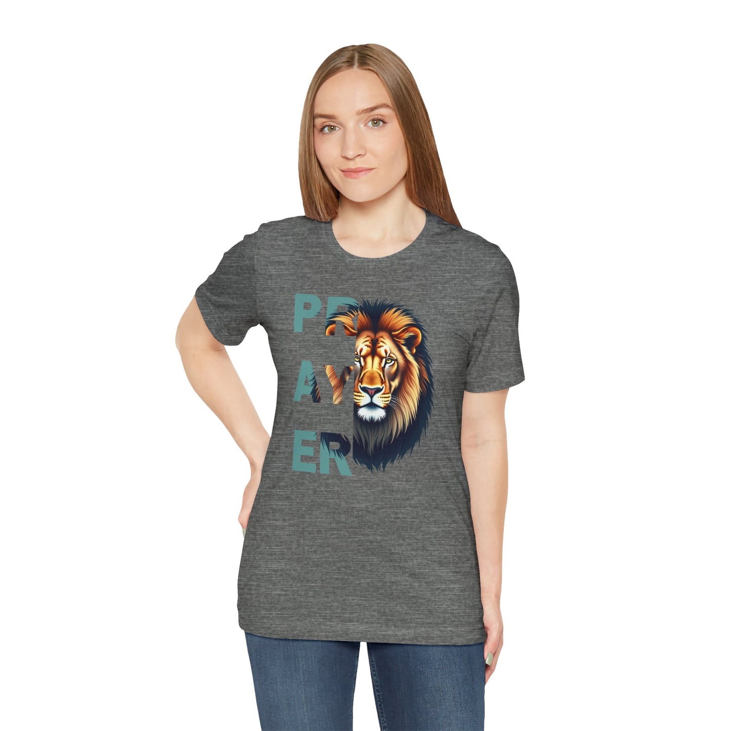 Prayer Lion Unisex Jersey Tee - Faith & Strength Shirt