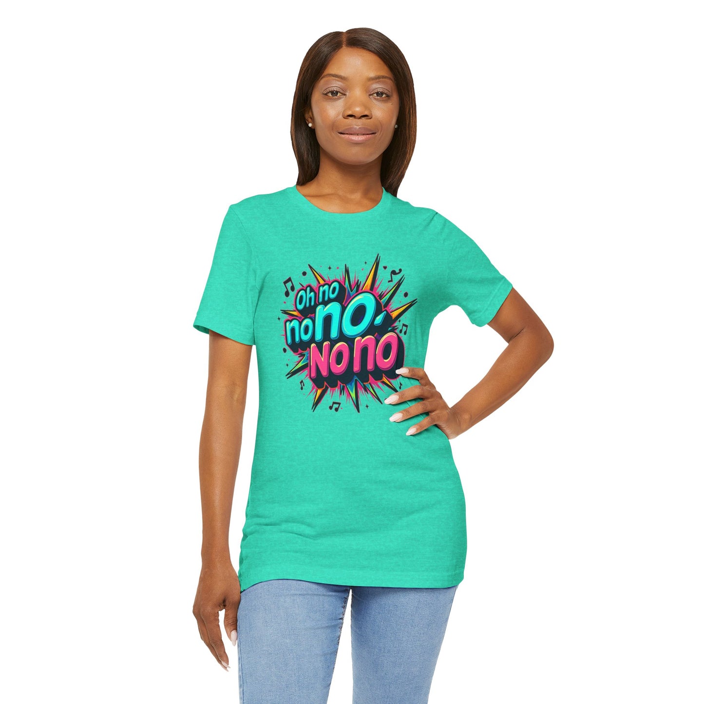 Fun Graphic Tee - 'Oh No' Music Inspired Unisex Jersey Short Sleeve Shirt