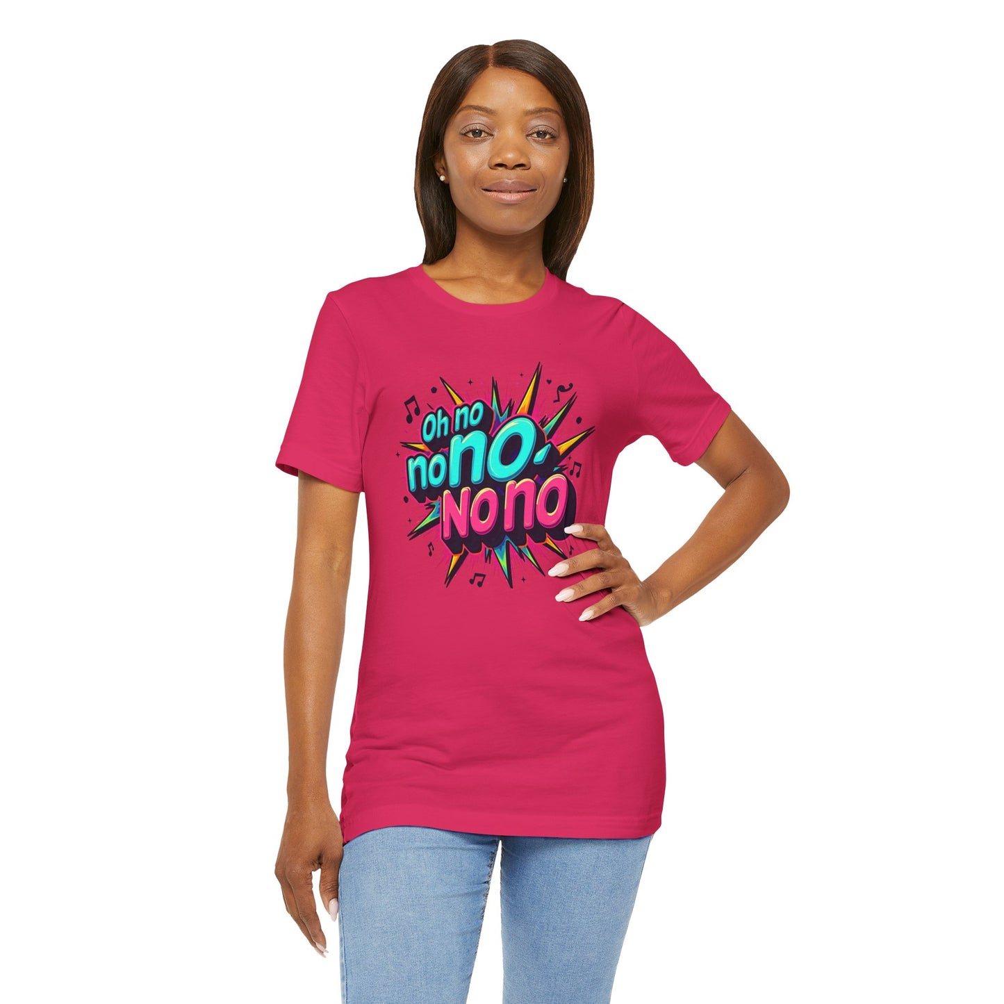 Fun Graphic Tee - 'Oh No' Music Inspired Unisex Jersey Short Sleeve Shirt