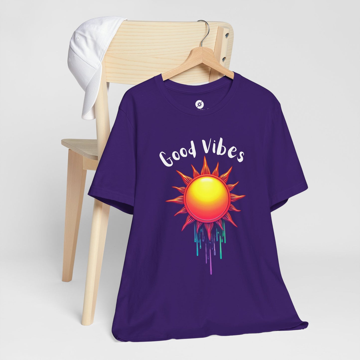 Good Vibes Unisex Short Sleeve Tee - Colorful Sun Design