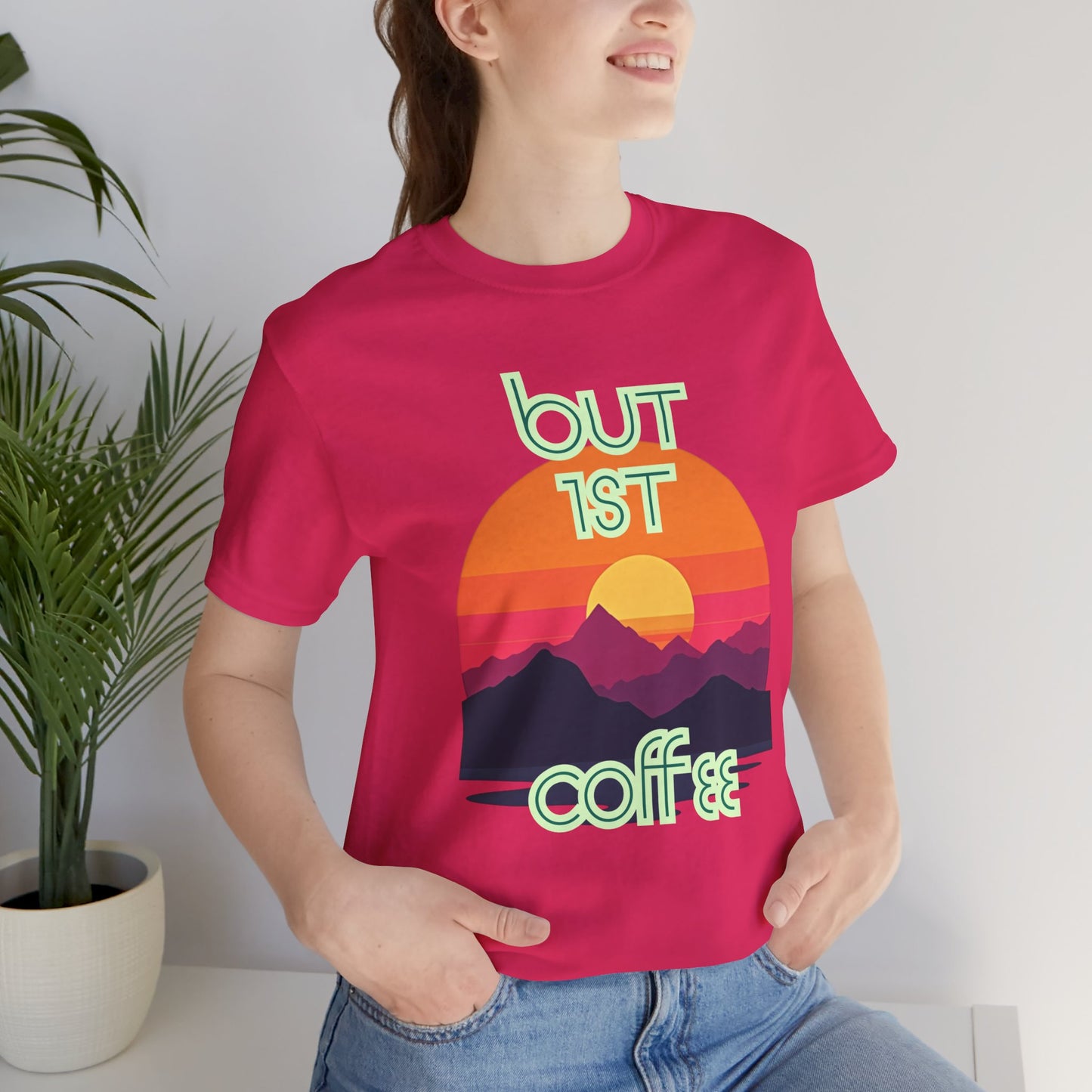 But First Coffee Unisex Jersey Tee - Fun Graphic Tee for Coffee Lovers