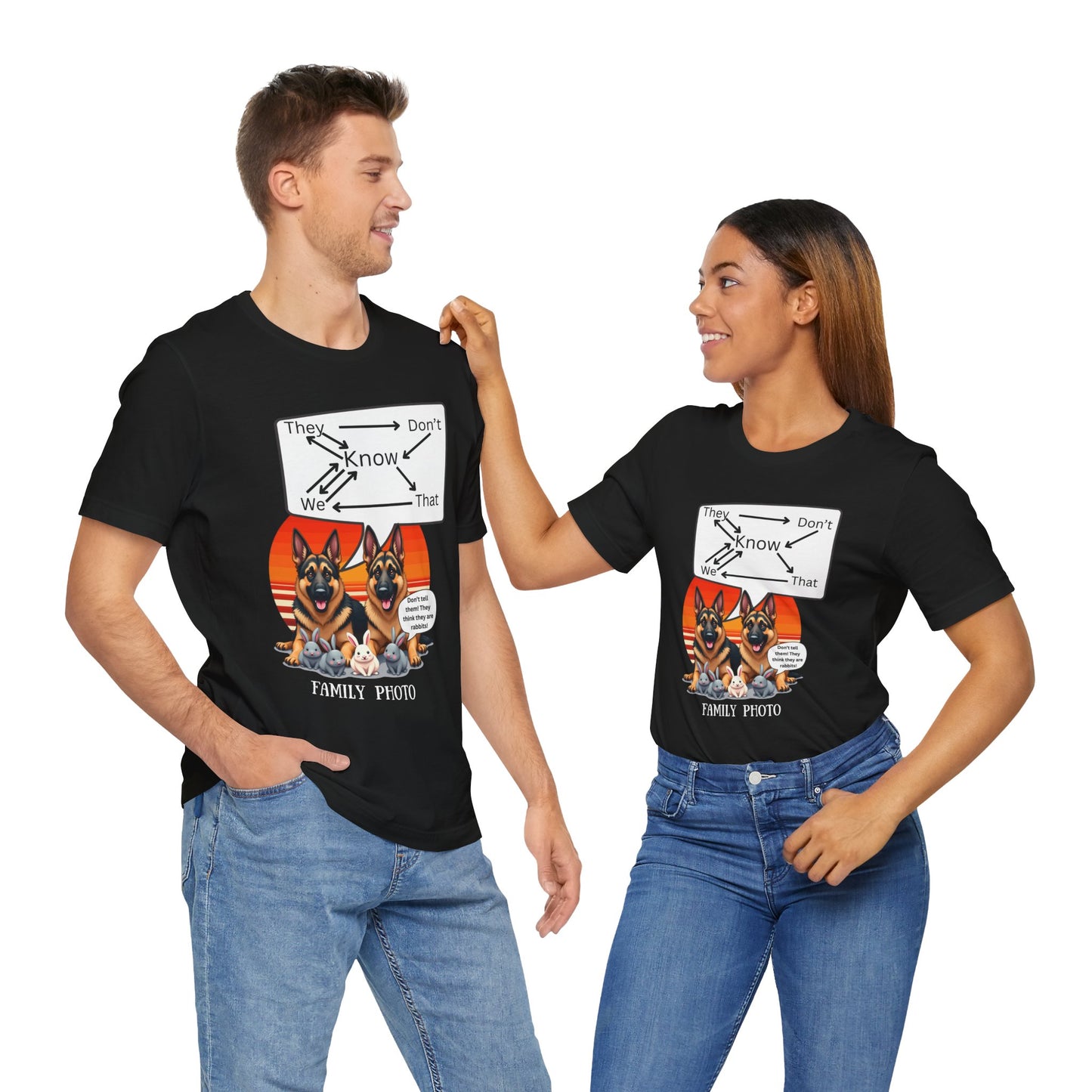 Funny Family Photo Dog Tee | Unisex Jersey Short Sleeve Shirt
