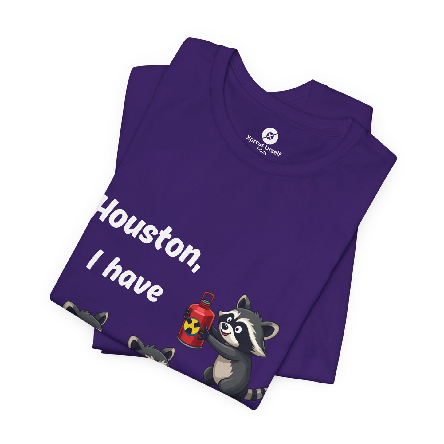 Funny Raccoon Tee - "Houston, I Have So Many Problems!" Unisex Jersey Short Sleeve Shirt