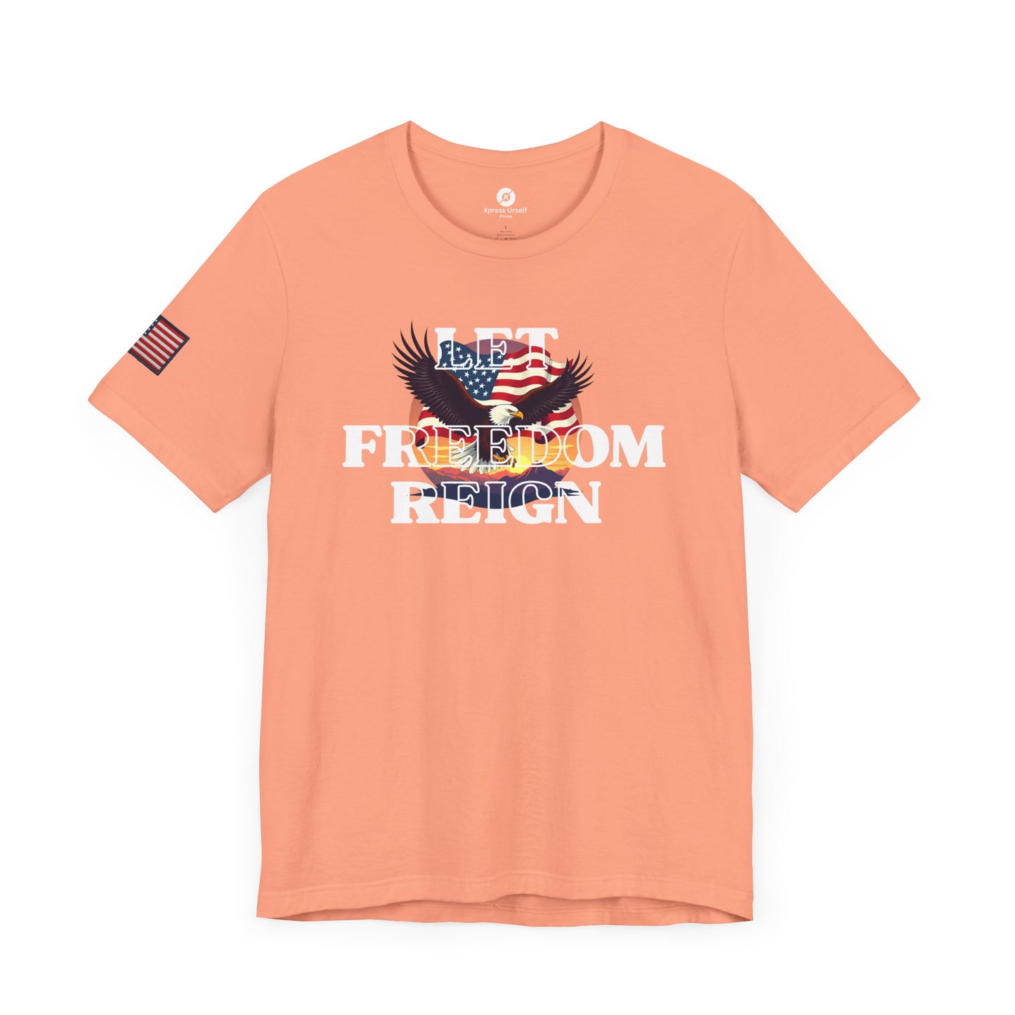 Freedom Reign Unisex Short Sleeve Tee - Patriotic Eagle Design