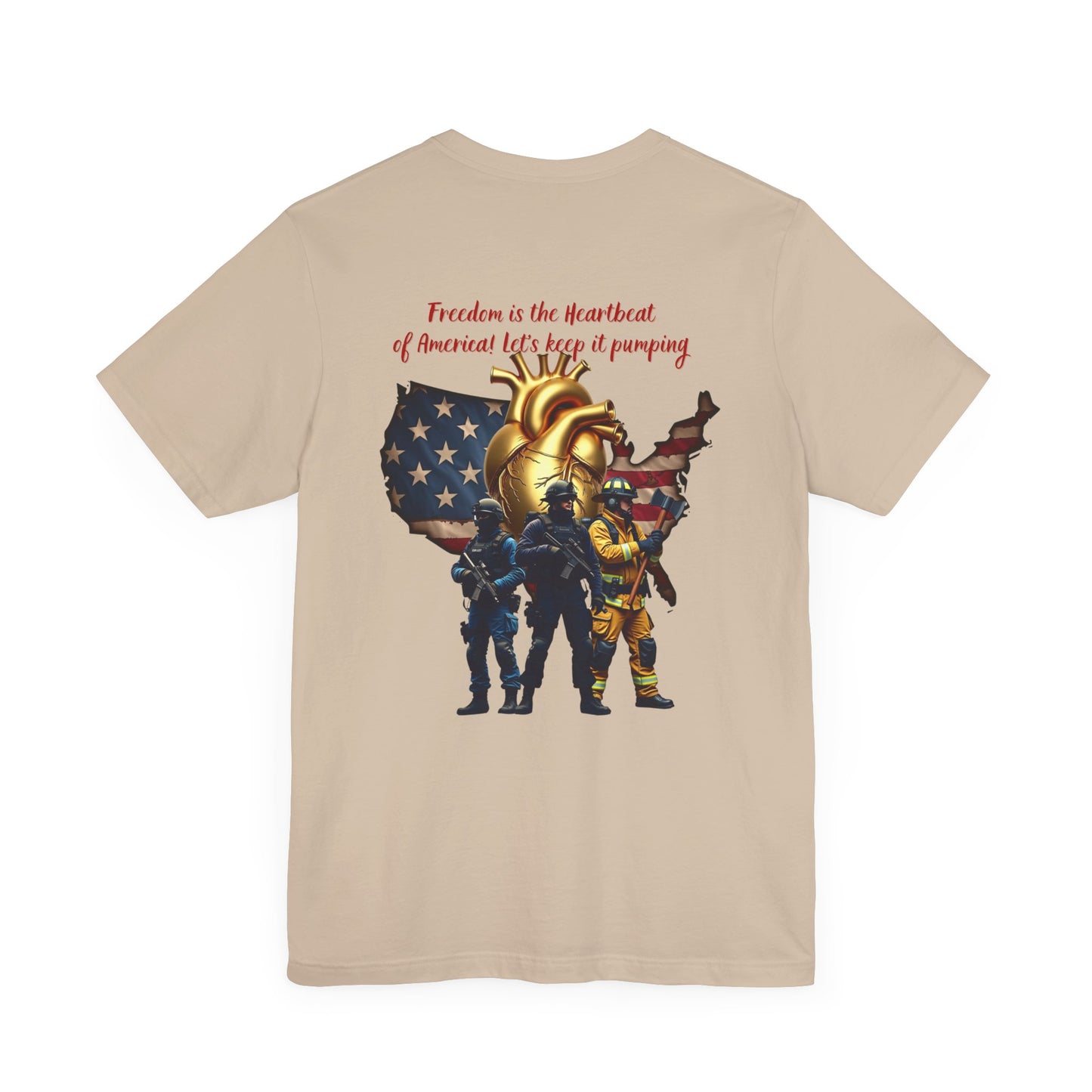 Freedom Inspired Unisex Tee - Heroic Theme with American Flag