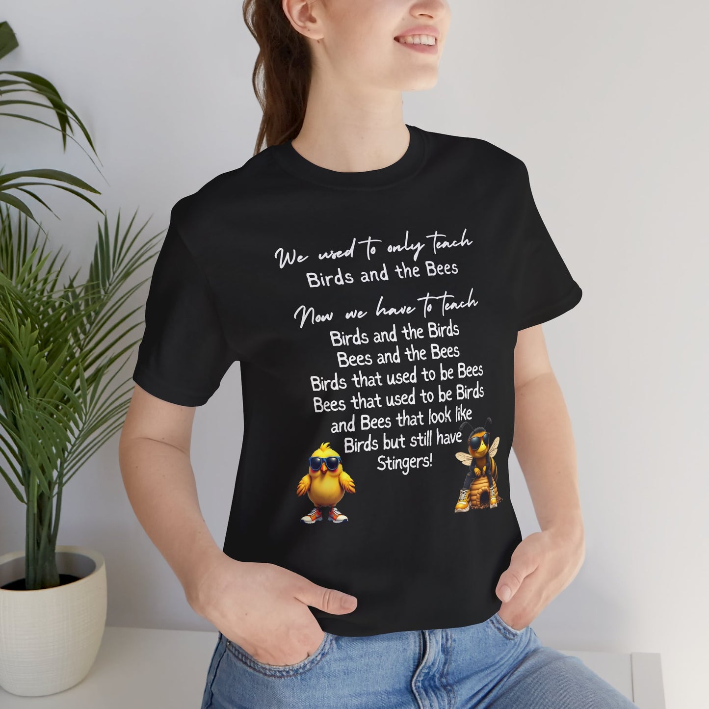 Funny Birds and Bees Tee - Unisex Short Sleeve T-Shirt, Parenting Humor Shirt, Educational Gift, Adult Humor, Nature Lover Tee