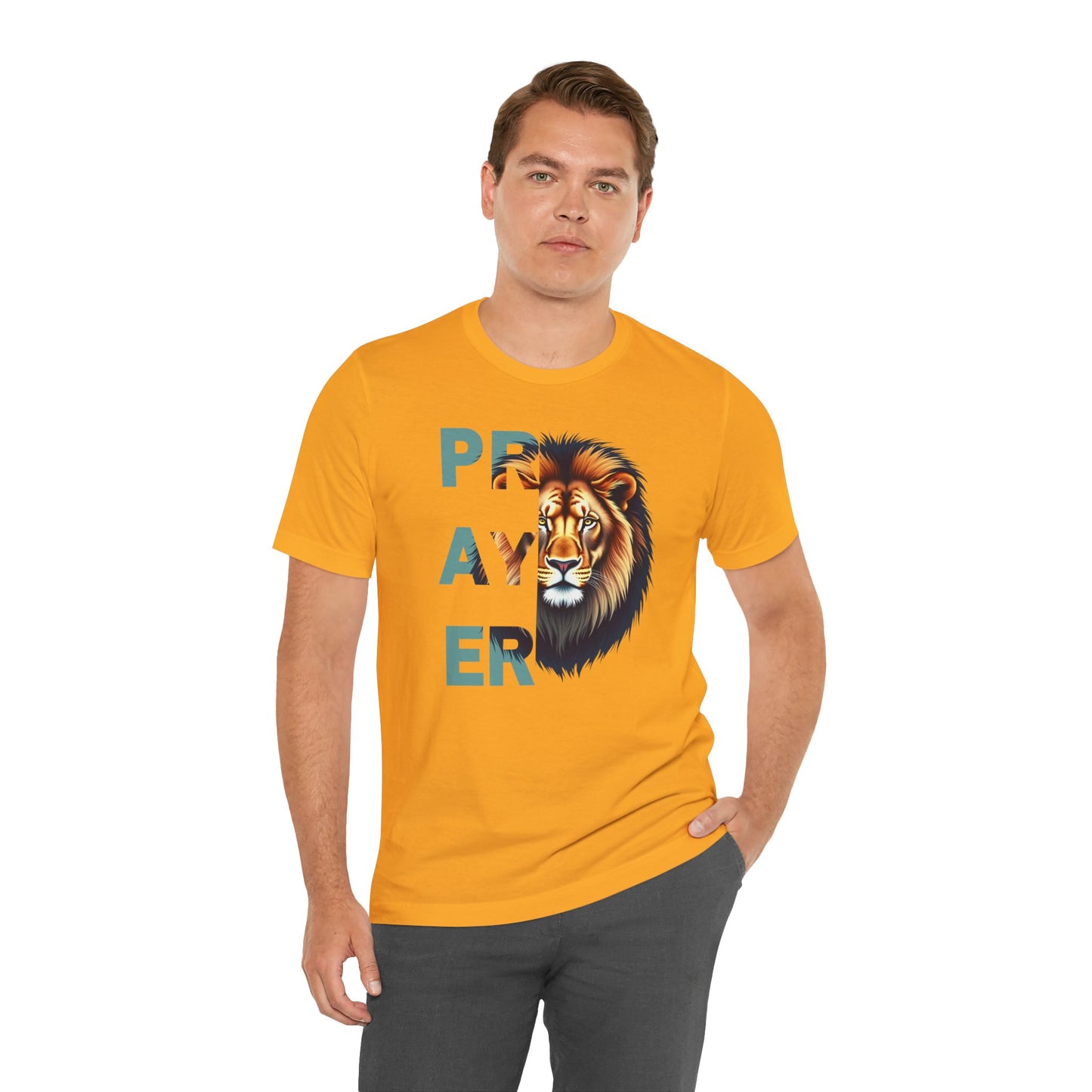 Prayer Lion Unisex Jersey Tee - Faith & Strength Shirt