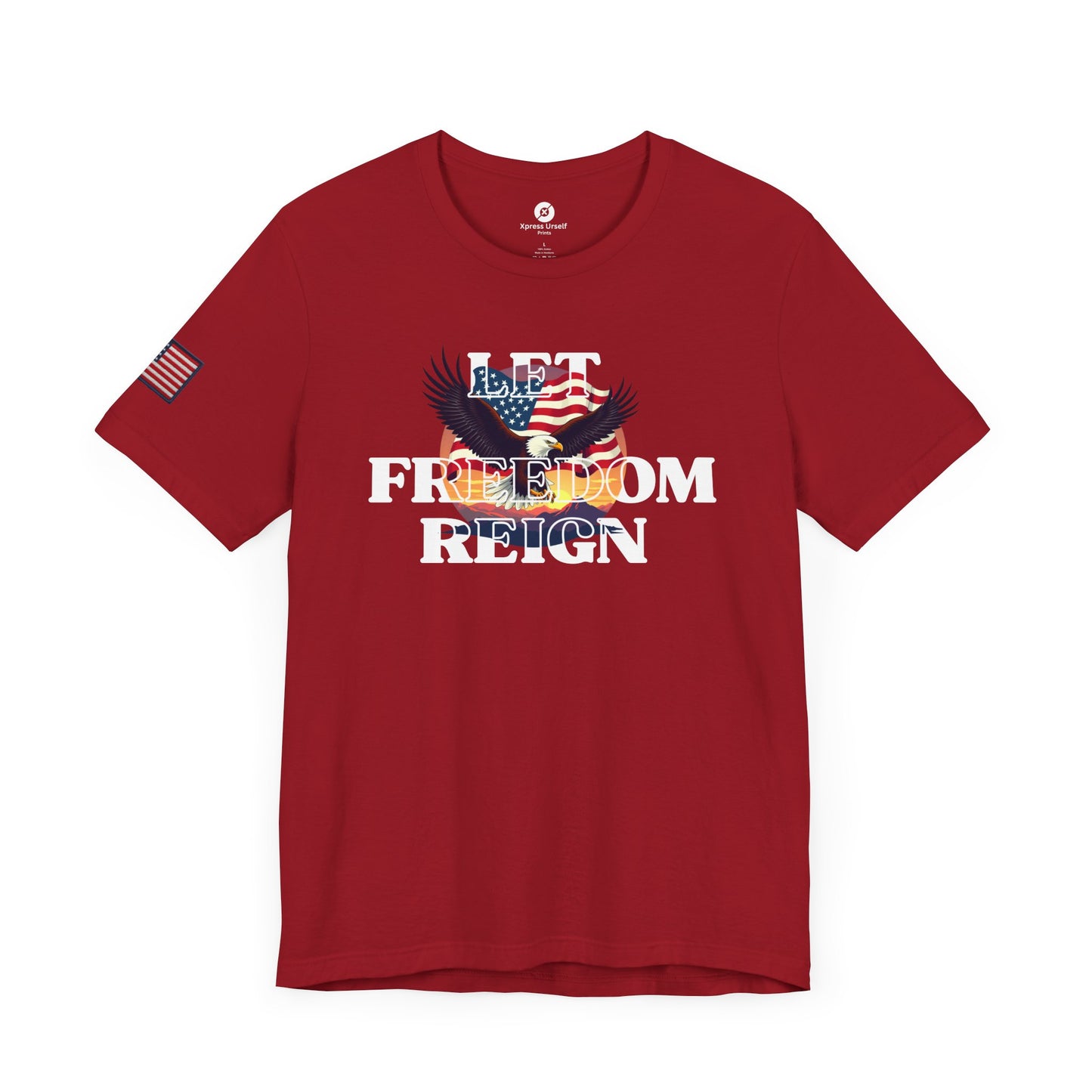 Freedom Reign Unisex Short Sleeve Tee - Patriotic Eagle Design