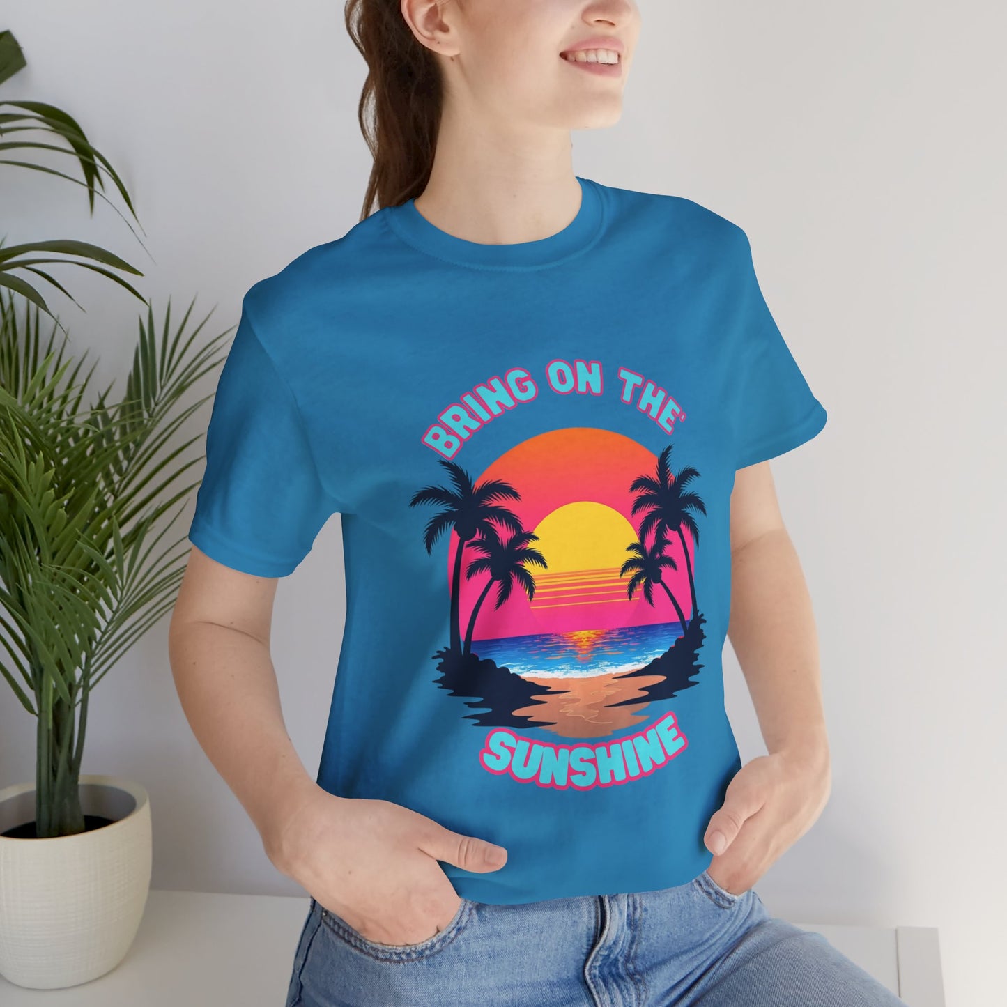 Unisex Jersey Tee - 'Bring on the Sunshine' Tropical Vibe