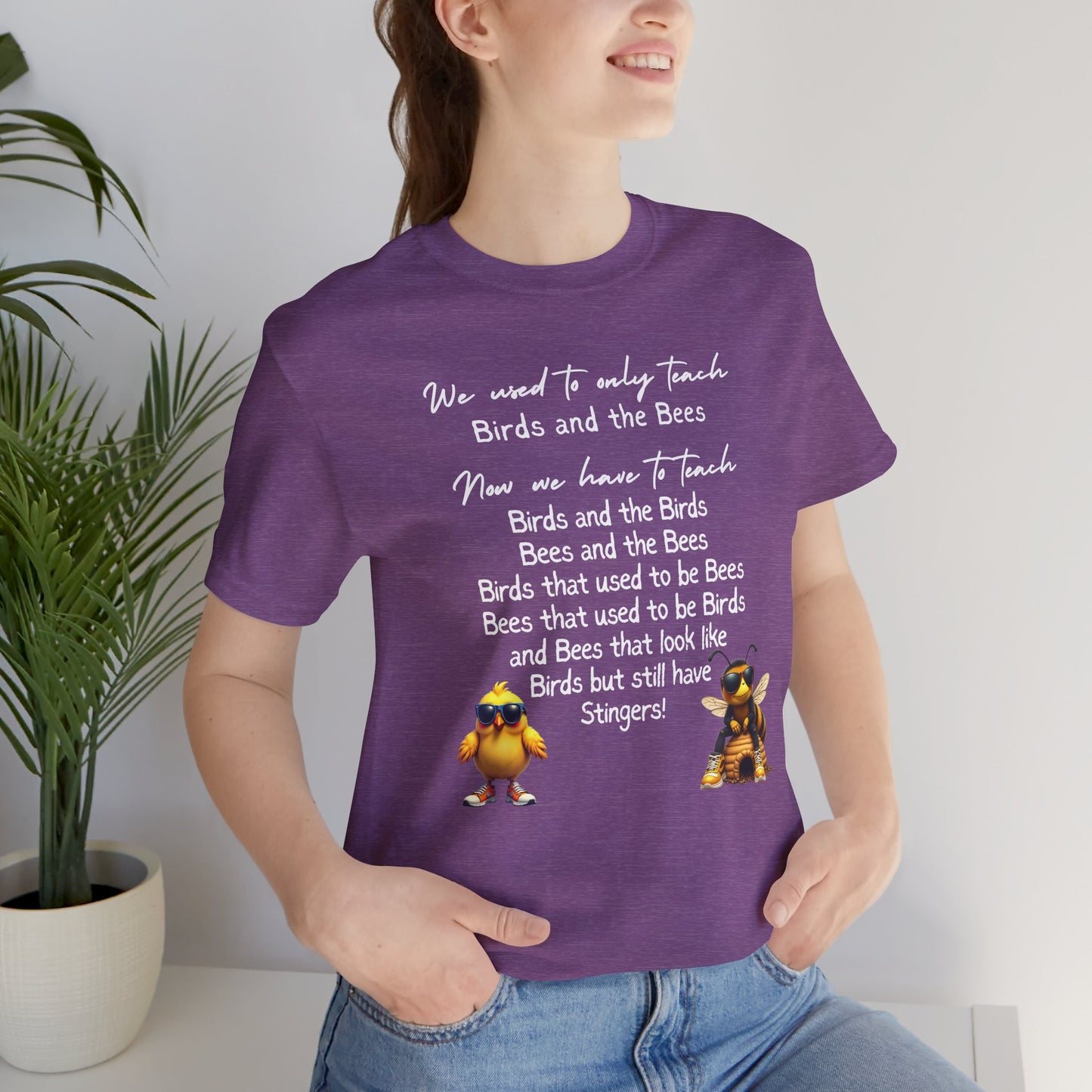 Funny Birds and Bees Tee - Unisex Short Sleeve T-Shirt, Parenting Humor Shirt, Educational Gift, Adult Humor, Nature Lover Tee