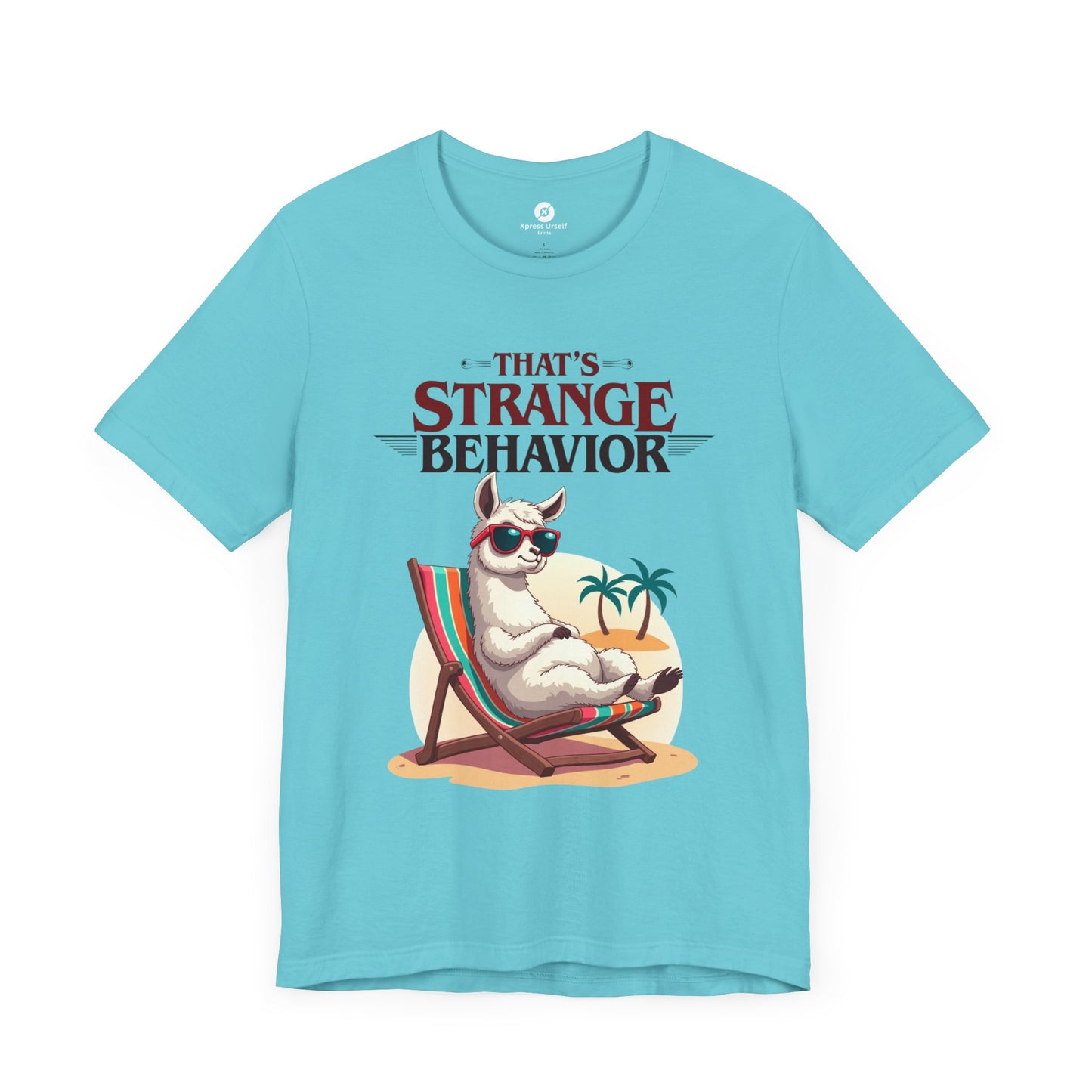 Funny Llama Graphic Tee - "That's Strange Behavior" Unisex Jersey T-Shirt