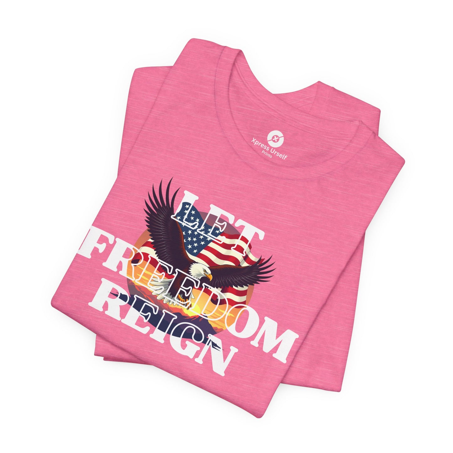 Freedom Reign Unisex Short Sleeve Tee - Patriotic Eagle Design