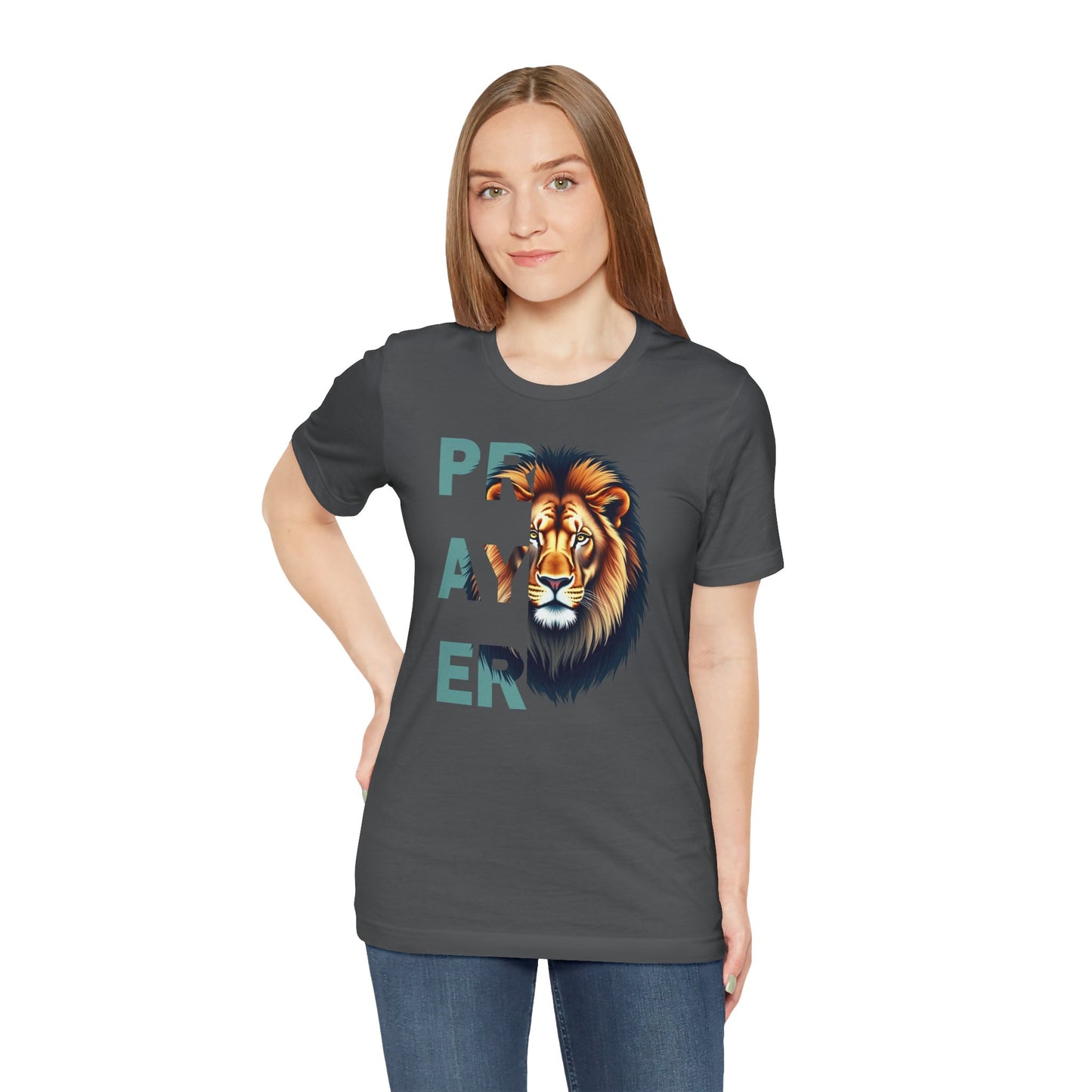 Prayer Lion Unisex Jersey Tee - Faith & Strength Shirt