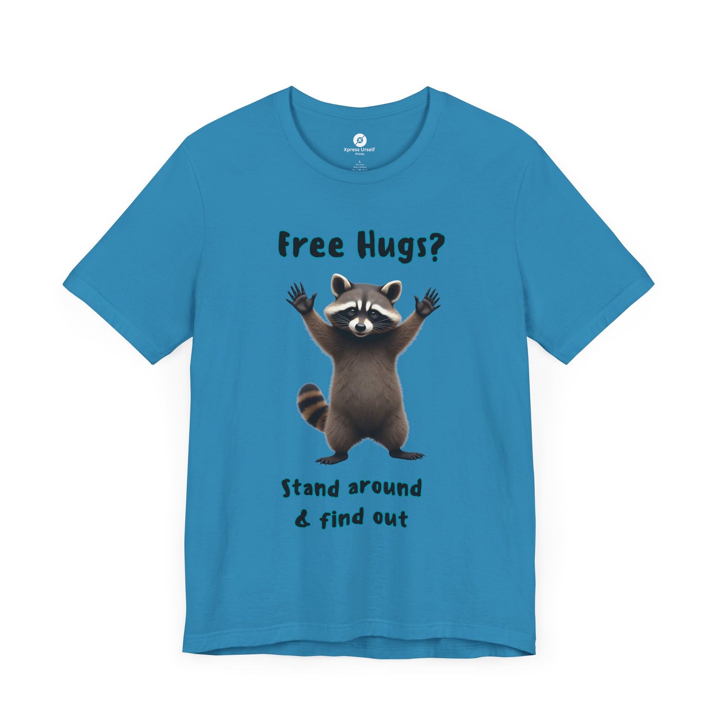 Funny Raccoon Tee - "Free Hugs" Unisex Jersey Short Sleeve