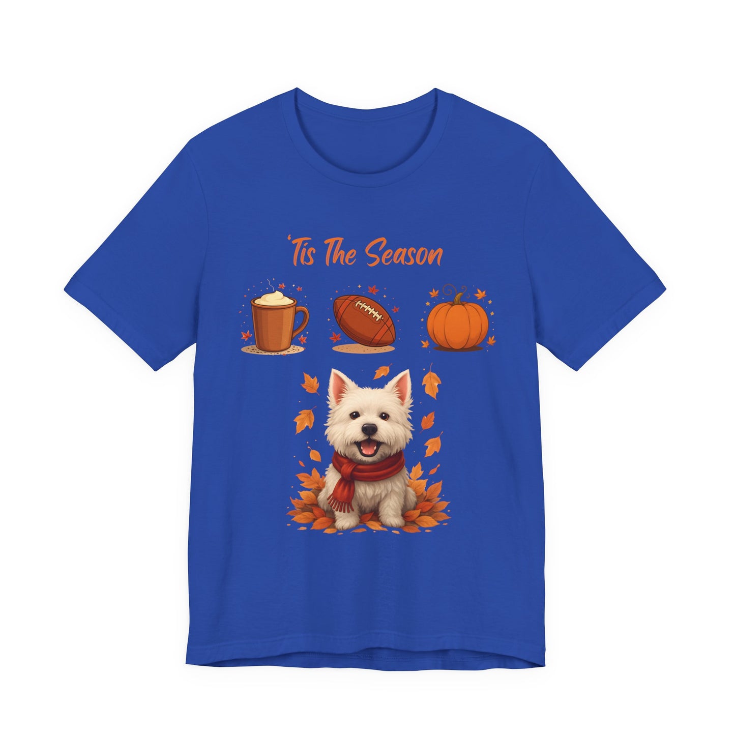 Fall-Themed Pet Lover Tee, Cozy Autumn Short Sleeve Shirt, Cute Dog Graphic T-Shirt, Comfortable Casual Tee, Ideal for Thanksgiving