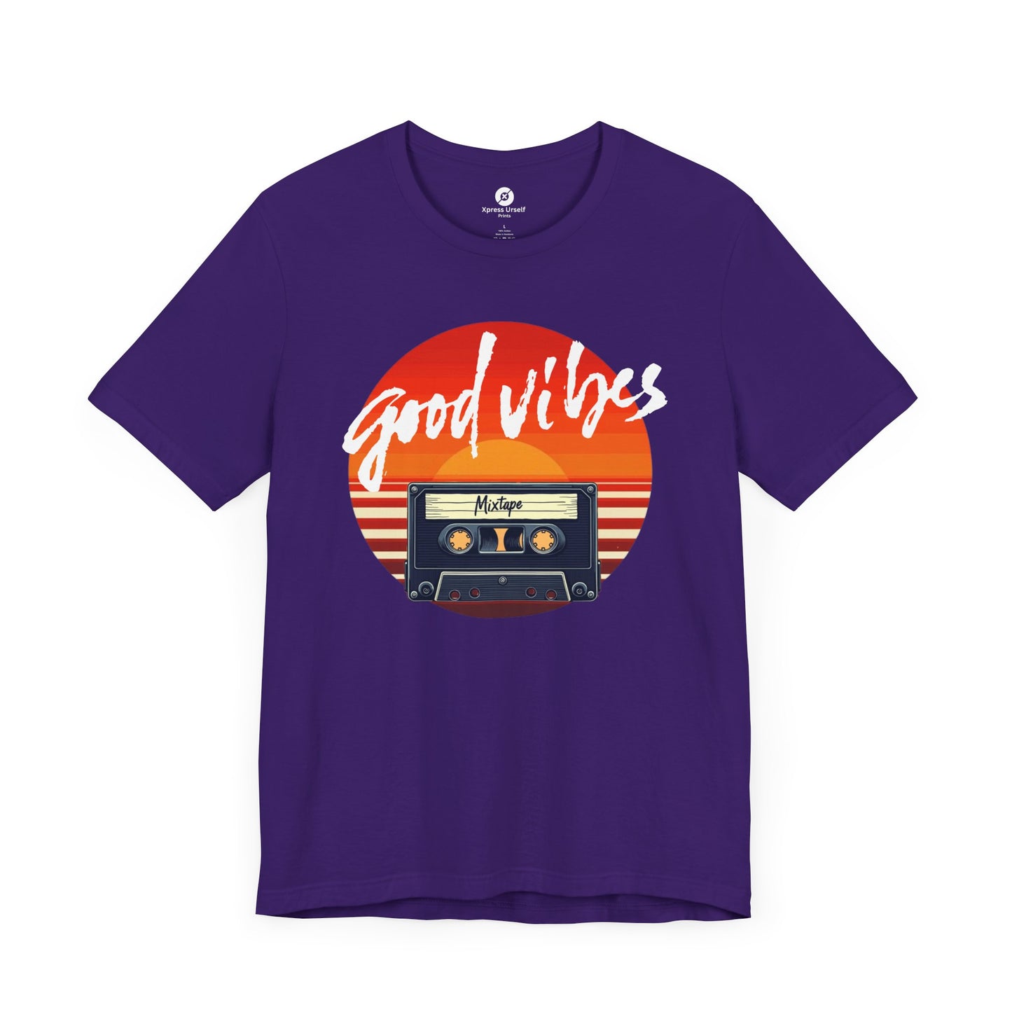 Good Vibes Unisex Jersey Tee - Retro Cassette Design for Music Lovers