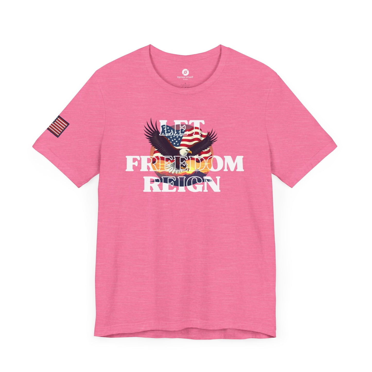 Freedom Reign Unisex Short Sleeve Tee - Patriotic Eagle Design