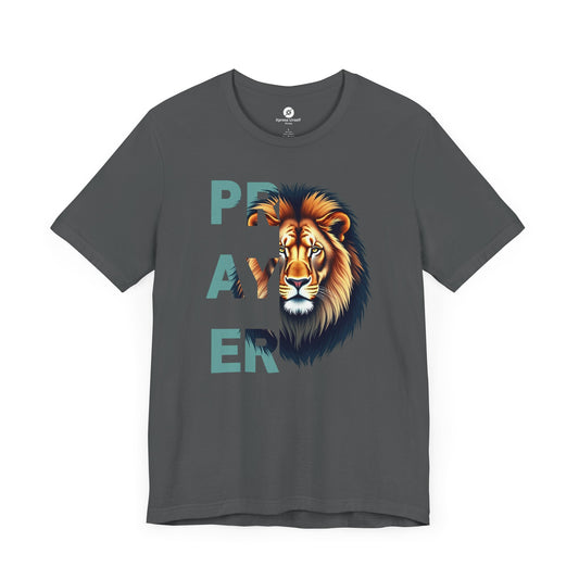 Prayer Lion Unisex Jersey Tee - Faith & Strength Shirt