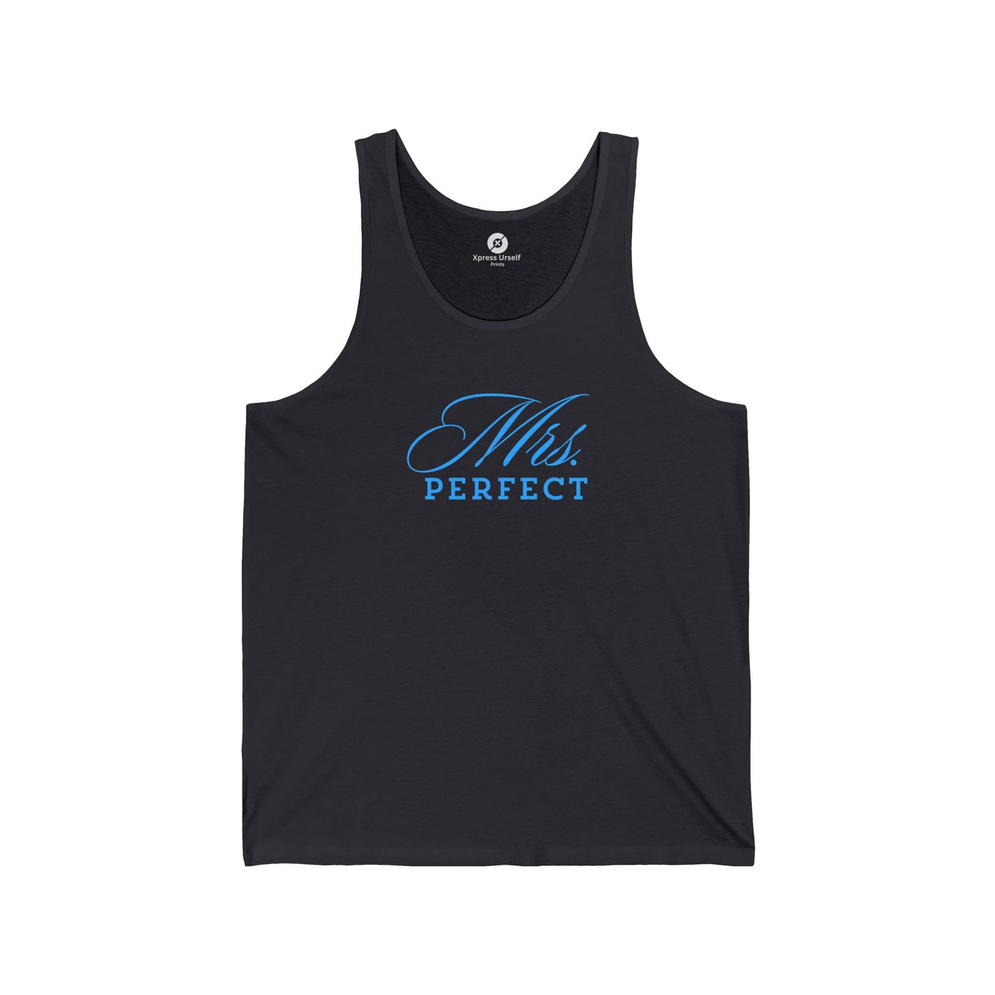 Mrs. Perfect Micro Rib Racer Tank Top, Flattering Summer Crop Top, Casual Daily Wear, Gift for Bridesmaids, Cute Workout Gear