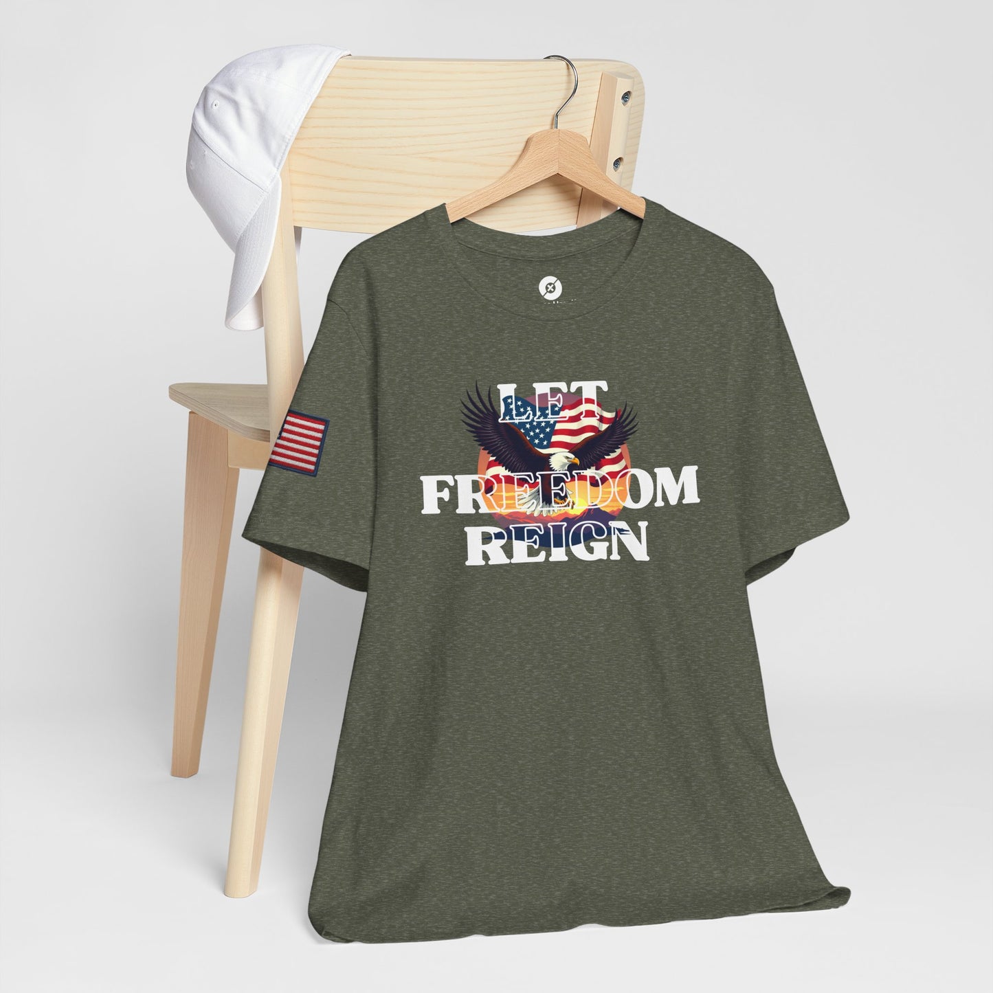 Freedom Reign Unisex Short Sleeve Tee - Patriotic Eagle Design