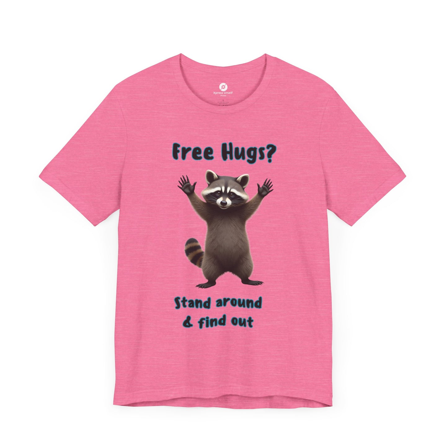 Funny Raccoon Tee - "Free Hugs" Unisex Jersey Short Sleeve