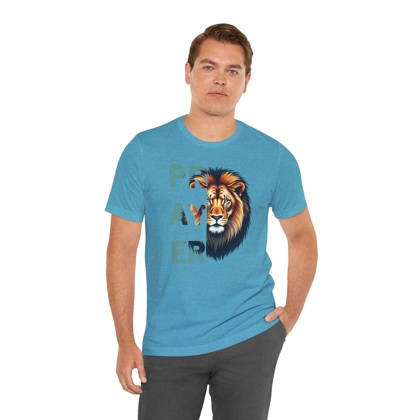 Prayer Lion Unisex Jersey Tee - Faith & Strength Shirt