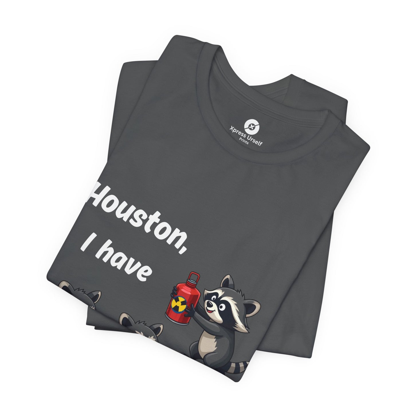 Funny Raccoon Tee - "Houston, I Have So Many Problems!" Unisex Jersey Short Sleeve Shirt