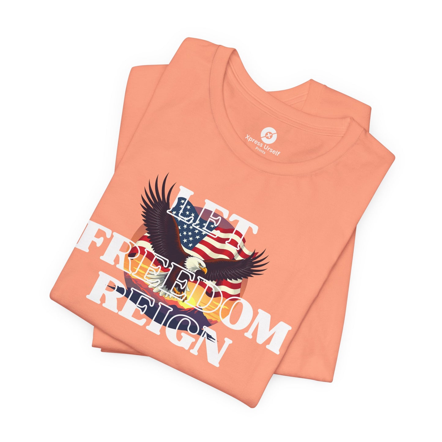 Freedom Reign Unisex Short Sleeve Tee - Patriotic Eagle Design