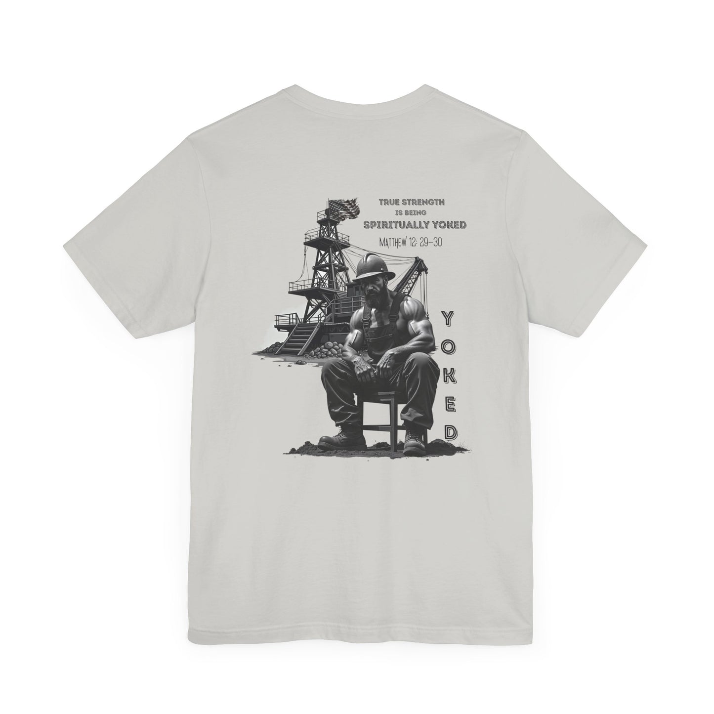 Spiritual Strength Short Sleeve Tee, Yoked Graphic Shirt, Unisex Fitness Top, Inspirational Gift, Motivational Apparel