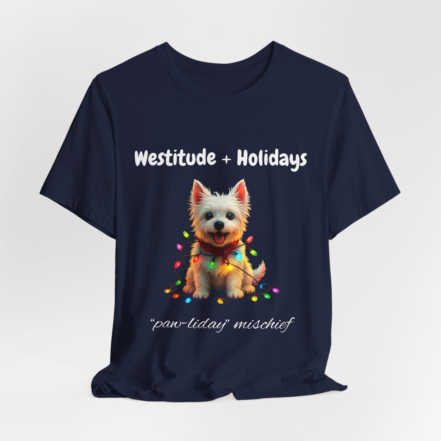 Festive Dog-Themed T-Shirt, Unisex Short Sleeve Tee for Pet Lovers, Perfect for Holiday Parties, Gift for Dog Owners, Christmas Apparel