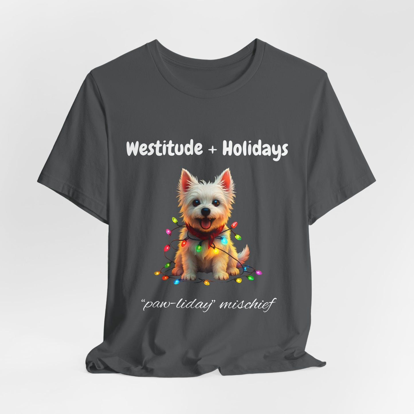 Festive Dog-Themed T-Shirt, Unisex Short Sleeve Tee for Pet Lovers, Perfect for Holiday Parties, Gift for Dog Owners, Christmas Apparel