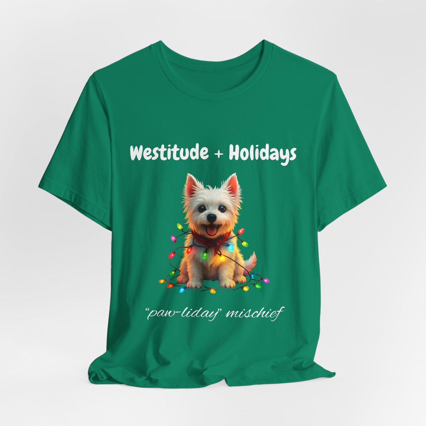 Festive Dog-Themed T-Shirt, Unisex Short Sleeve Tee for Pet Lovers, Perfect for Holiday Parties, Gift for Dog Owners, Christmas Apparel