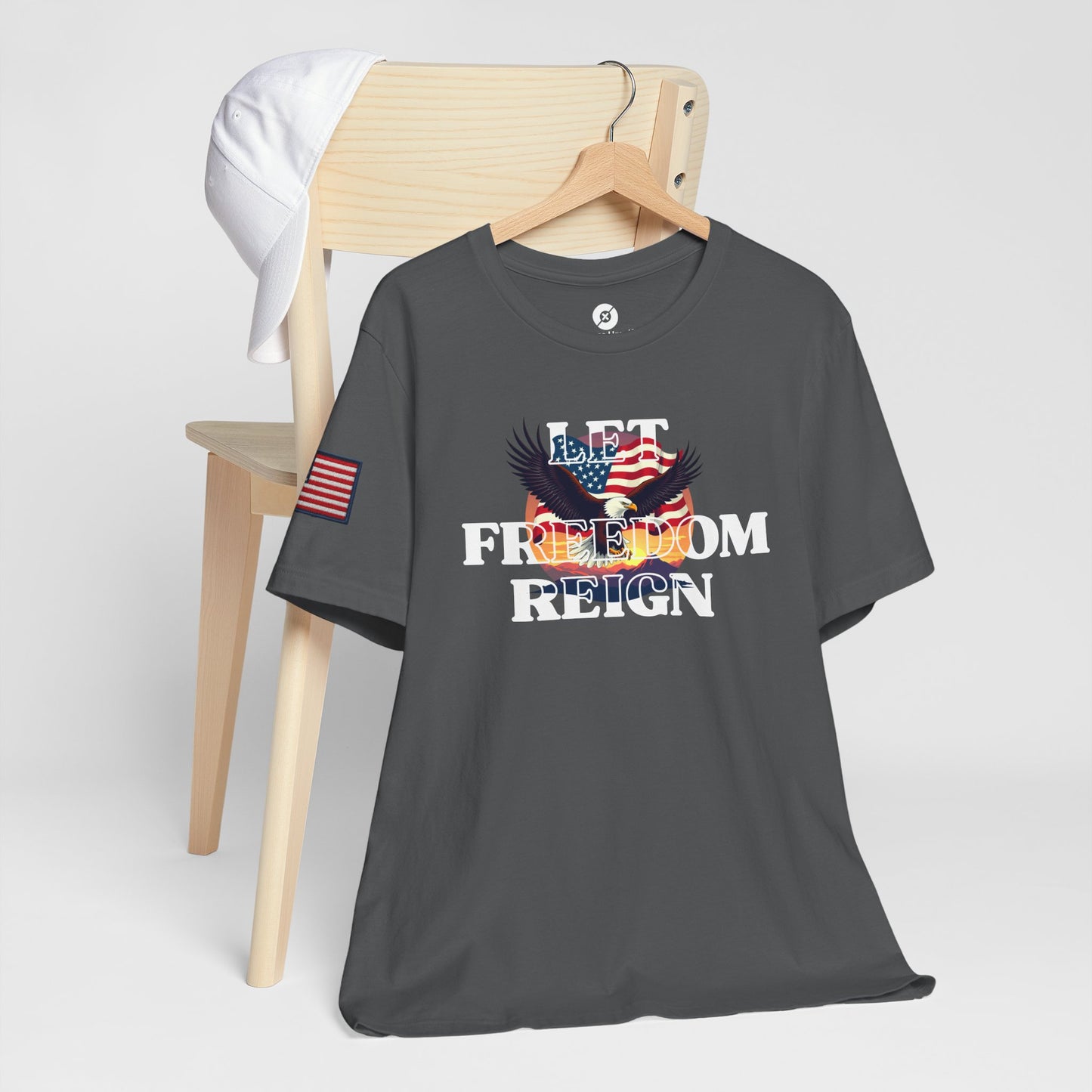 Freedom Reign Unisex Short Sleeve Tee - Patriotic Eagle Design